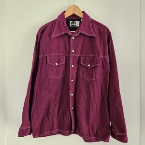 Vintage Levis SilverTab Western Pearl Snap Button-Up Shirt Mens Large 90s